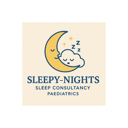 Moon and Cloud logo with stars